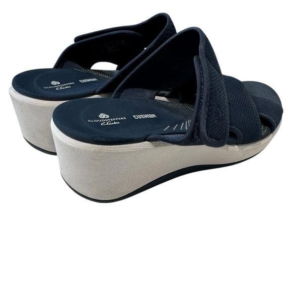Clarks Women’s Cloudsteppers Mira Ease Slide Navy Blue Sandals Size 9 - Picture 5 of 8